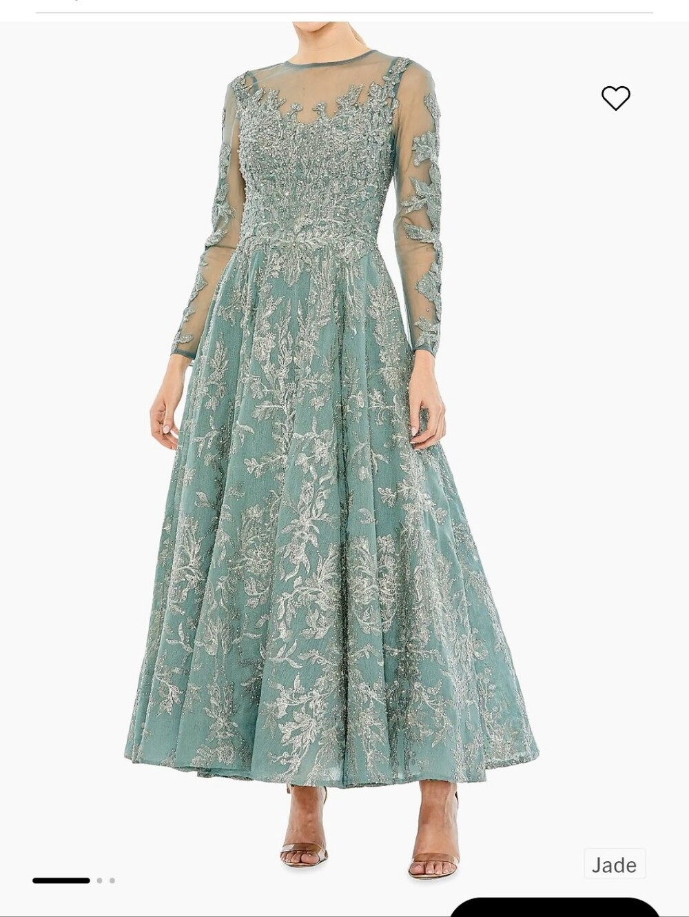 Mac Duggal Jade Floral Embellished Cocktail Dress Size 12/14